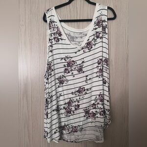 Maurices Floral Striped Sleeveless Top